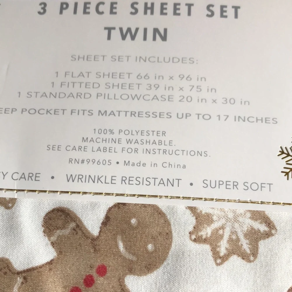 Mellow & Mod GINGERBREAD Sheet Set - TWIN
